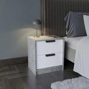 Тумба приліжкова FT-3 450х350х490 мм Бетон/Білий