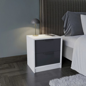 Тумба приліжкова FT-3 450х350х490 мм Білий/Антрацит