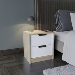 Тумба приліжкова FT-3 450х350х490 мм Дуб Сонома/Білий