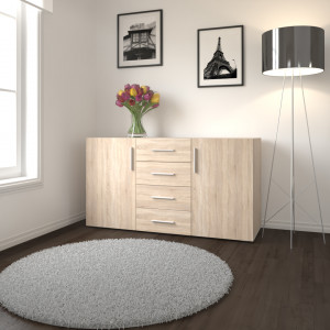 Комод на 4 шухляди та з дверцятами FST-04 1500х520х840 мм Дуб Сонома