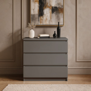 Комод на 3 шухляди без ручок FT-214 800х400х755 мм Антрацит