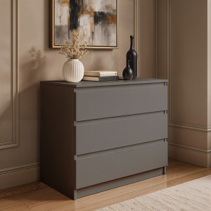 Комод на 3 шухляди без ручок FT-214 800х400х755 мм Антрацит