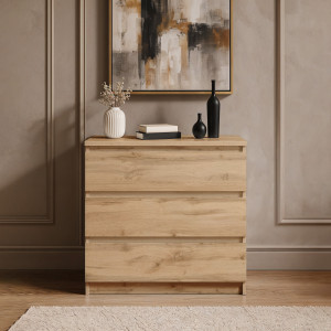 Комод на 3 шухляди без ручок FT-214 800х400х755 мм Дуб Аппалачі