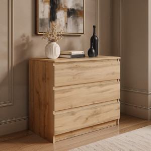 Комод на 3 шухляди без ручок FT-214 800х400х755 мм Дуб Аппалачі