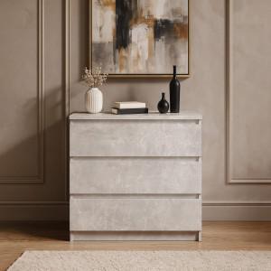 Комод на 3 шухляди без ручок FT-214 800х400х755 мм Бетон