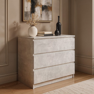 Комод на 3 шухляди без ручок FT-214 800х400х755 мм Бетон