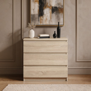 Комод на 3 шухляди без ручок FT-214 800х400х755 мм Дуб Сонома
