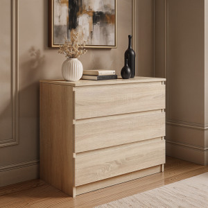 Комод на 3 шухляди без ручок FT-214 800х400х755 мм Дуб Сонома