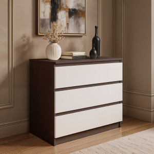 Комод на 3 шухляди без ручок FT-214 800х400х755 мм Венге Магія/Білий