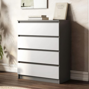 Комод на 4 шухляди без ручок FT-215 800х400х1000 мм Антрацит/Білий