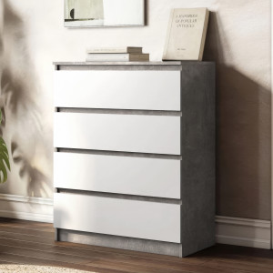 Комод на 4 шухляди без ручок FT-215 800х400х1000 мм Бетон/Білий