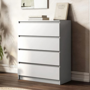 Комод на 4 шухляди без ручок FT-215 800х400х1000 мм Білий