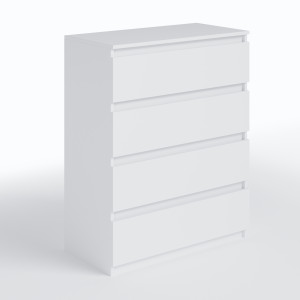 Комод на 4 шухляди без ручок FT-215 800х400х1000 мм Білий