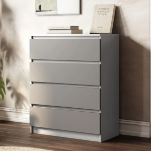 Комод на 4 шухляди без ручок FT-215 800х400х1000 мм Білий/Антрацит