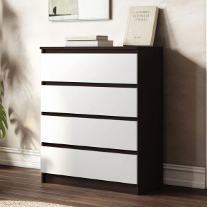 Комод на 4 шухляди без ручок FT-215 800х400х1000 мм Венге Магія/Білий