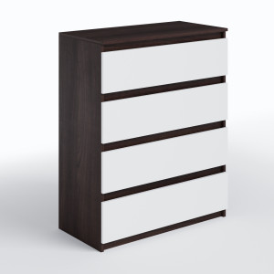 Комод на 4 шухляди без ручок FT-215 800х400х1000 мм Венге Магія/Білий