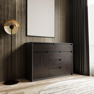 Комод з шухлядами та дверцятами без ручок FT-227 1271х400х910 мм Антрацит/Венге Магія Комод з шухлядами та дверцятами без ручок FT-227 1271х400х910 мм Антрацит/Венге Магія