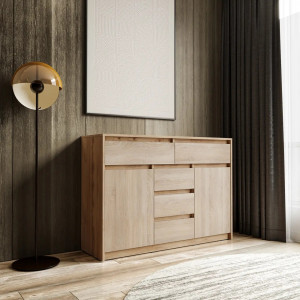 Комод з шухлядами та дверцятами без ручок FT-227 1271х400х910 мм Дуб Аппалачі/Дуб Сонома