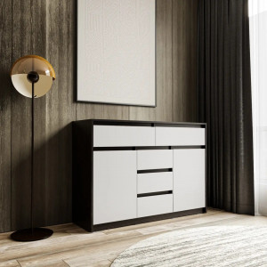Комод з шухлядами та дверцятами без ручок FT-227 1271х400х910 мм Венге Магія/Білий