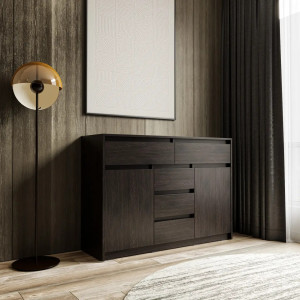Комод з шухлядами та дверцятами без ручок FT-227 1271х400х910 мм Венге Магія