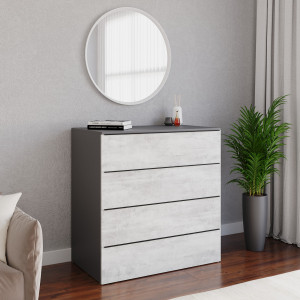 Комод на 4 шухляди без ручок FTX-4 1000х544х1014 мм Антрацит/Бетон