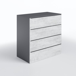 Комод на 4 шухляди без ручок FTX-4 1000х544х1014 мм Антрацит/Бетон