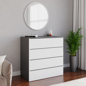 Комод на 4 шухляди без ручок FTX-4 1000х544х1014 мм Антрацит/Білий