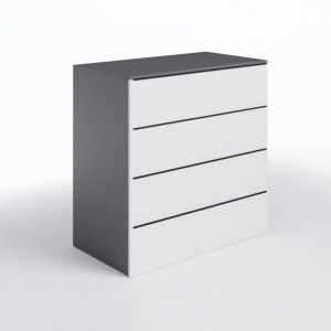 Комод на 4 шухляди без ручок FTX-4 1000х544х1014 мм Антрацит/Білий
