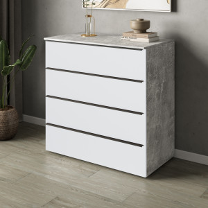 Комод на 4 шухляди без ручок FTX-4 1000х544х1014 мм Бетон/Білий