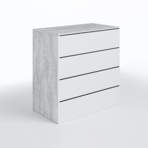 Комод на 4 шухляди без ручок FTX-4 1000х544х1014 мм Бетон/Білий
