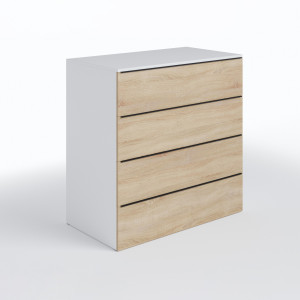 Комод на 4 шухляди без ручок FTX-4 1000х544х1014 мм Білий/Дуб Сонома