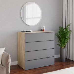 Комод на 4 шухляди без ручок FTX-4 1000х544х1014 мм Дуб Сонома/Антрацит