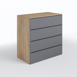 Комод на 4 шухляди без ручок FTX-4 1000х544х1014 мм Дуб Сонома/Антрацит