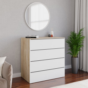 Комод на 4 шухляди без ручок FTX-4 1000х544х1014 мм Дуб Сонома/Білий