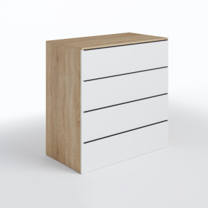 Комод на 4 шухляди без ручок FTX-4 1000х544х1014 мм Дуб Сонома/Білий
