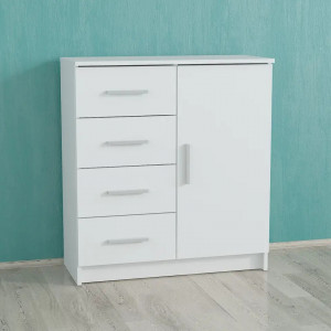 Комод на 4 шухляди та дверцятами K-02 790x350x870 мм Білий