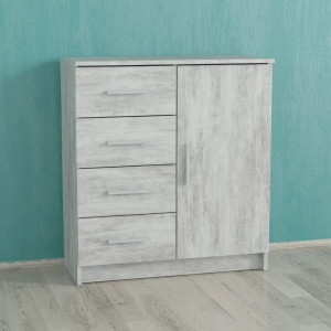 Комод на 4 шухляди та дверцятами K-02 790x350x870 мм Бетон