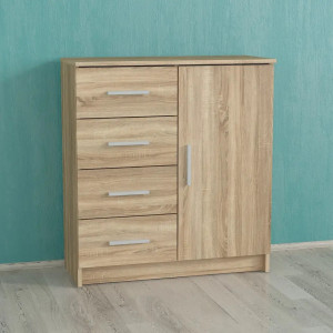 Комод на 4 шухляди та дверцятами K-02 790x350x870 мм Дуб Сонома