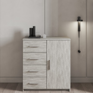 Комод на 4 шухляди та дверцятами K-02 790x350x870 мм Бетон