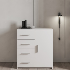 Комод на 4 шухляди та дверцятами K-02 790x350x870 мм Білий