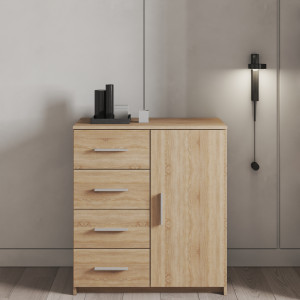 Комод на 4 шухляди та дверцятами K-02 790x350x870 мм Дуб Сонома