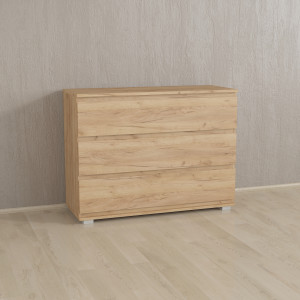 Комод на 3 шухляди без ручок K0001 1002х390х760 мм Дуб Крафт Золотий