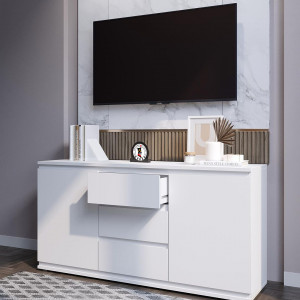 Комод на 3 шухляди та дверцятами K0006 1502х390х759 мм Білий