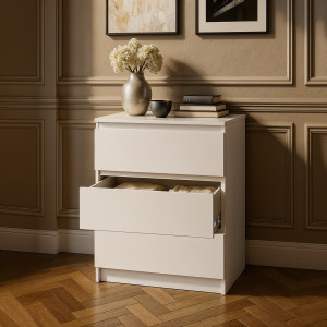 Комод на 3 шухляди без ручок NT-217 603x402x758 мм Білий