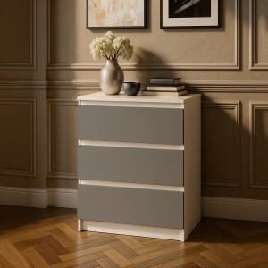 Комод на 3 шухляди без ручок NT-217 603x402x758 мм Білий/Антрацит