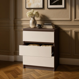 Комод на 3 шухляди без ручок NT-217 603x402x758 мм Венге Магія/Білий