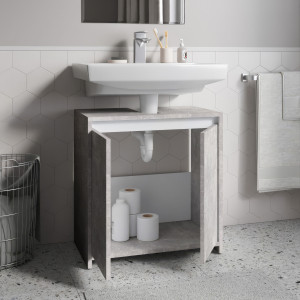 Тумба під умивальник з дверцятами без ручок F-116 580х330х600 мм Бетон