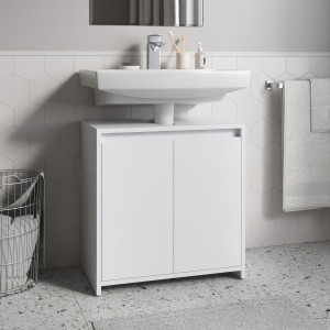 Тумба під умивальник з дверцятами без ручок F-116 580х330х600 мм Білий
