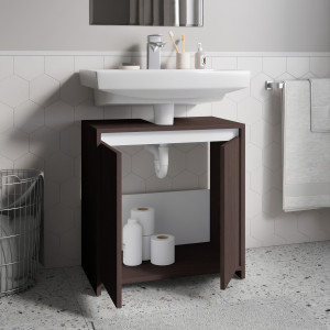 Тумба під умивальник з дверцятами без ручок F-116 580х330х600 мм Венге Магія