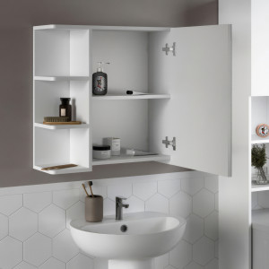 Дзеркало з поличками для ванної кімнати F-23 794х212х640 мм Білий